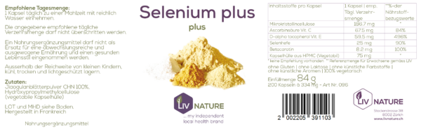 LivNature Selenium plus 25yg & Vit. A/C/E 100 Stk. à 344mg – Bild 2